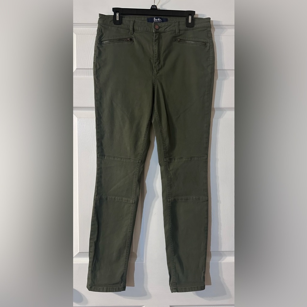 Boden olive green chinos “the Brighton biker skinny”